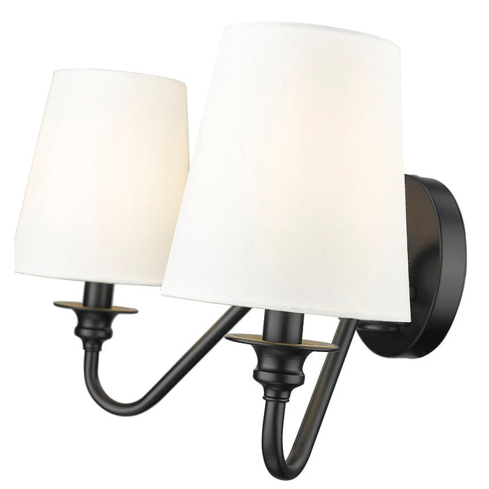 Gianna Matte Black 2 Light Wall Sconce Z-Lite 7509-2S-MB | theLightShop