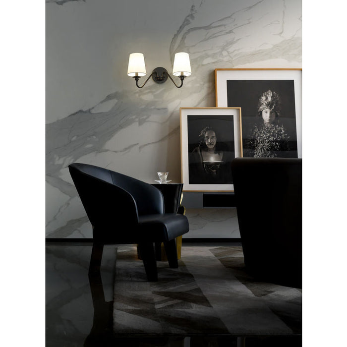 Gianna Matte Black 2 Light Wall Sconce Z-Lite 7509-2S-MB | theLightShop