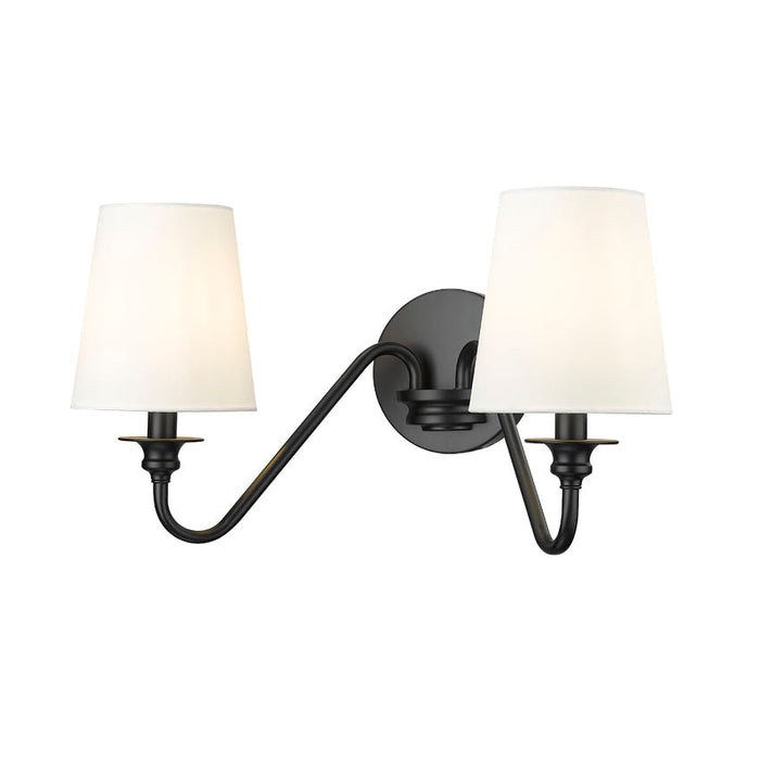 Gianna Matte Black 2 Light Wall Sconce Z-Lite 7509-2S-MB | theLightShop