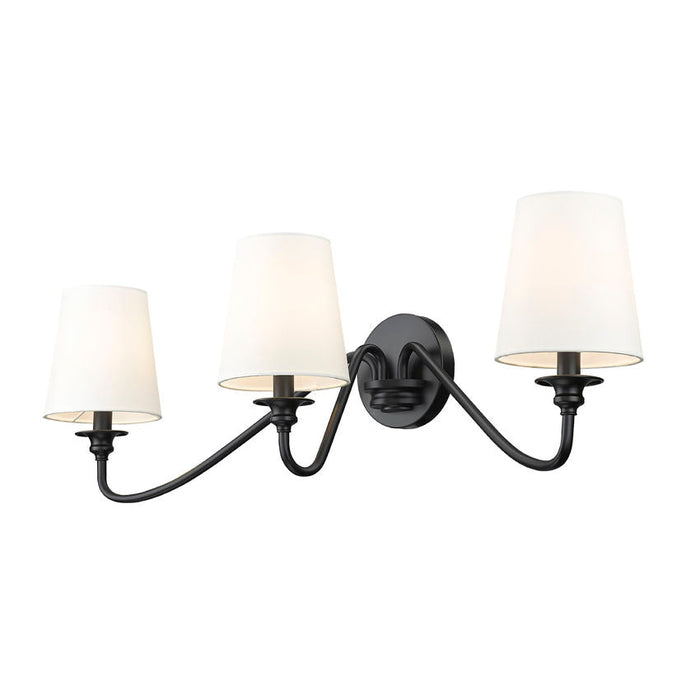 Gianna Matte Black 3 Light Wall Sconce Z-Lite 7509-3S-MB | theLightShop