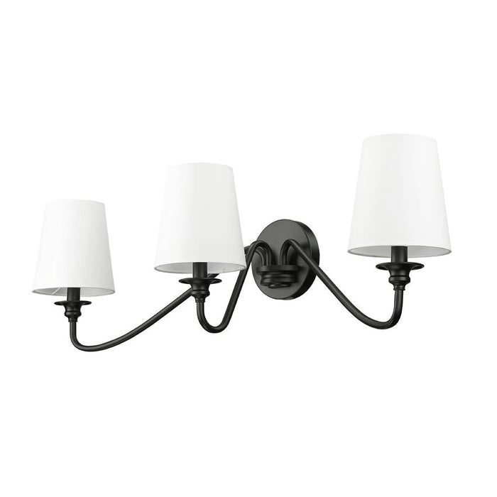 Gianna Matte Black 3 Light Wall Sconce Z-Lite 7509-3S-MB | theLightShop