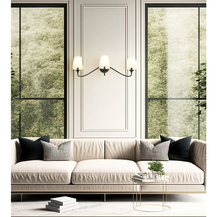 Gianna Matte Black 3 Light Wall Sconce Z-Lite 7509-3S-MB | theLightShop