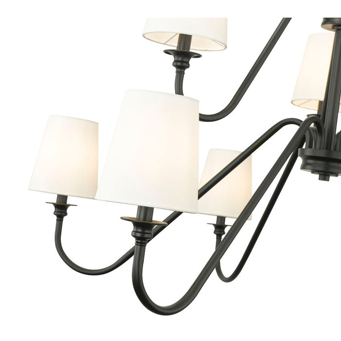 Gianna Matte Black 5 Light 46 Inch Two-Tier Chandelier Z-Lite 7509-9-46MB | theLightShop