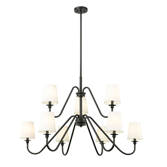 Gianna Matte Black 5 Light 46 Inch Two-Tier Chandelier Z-Lite 7509-9-46MB | theLightShop