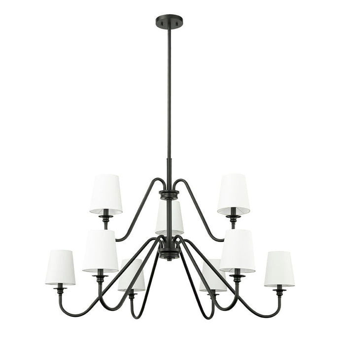 Gianna Matte Black 5 Light 46 Inch Two-Tier Chandelier Z-Lite 7509-9-46MB | theLightShop