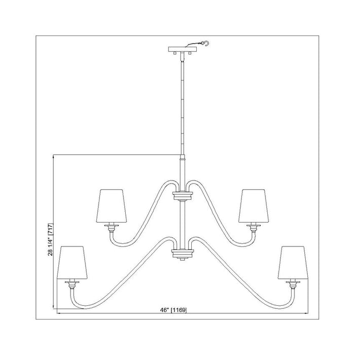 Gianna Matte Black 5 Light 46 Inch Two-Tier Chandelier Z-Lite 7509-9-46MB | theLightShop