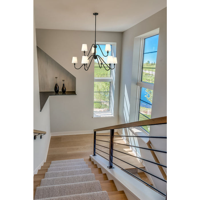 Gianna Matte Black 5 Light 46 Inch Two-Tier Chandelier Z-Lite 7509-9-46MB | theLightShop