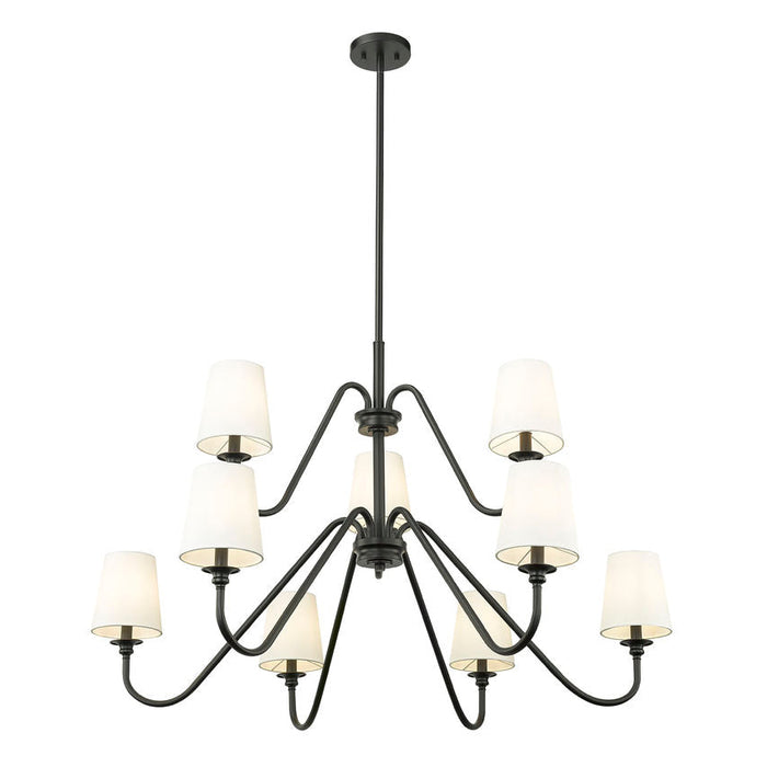 Gianna Matte Black 5 Light 46 Inch Two-Tier Chandelier Z-Lite 7509-9-46MB | theLightShop