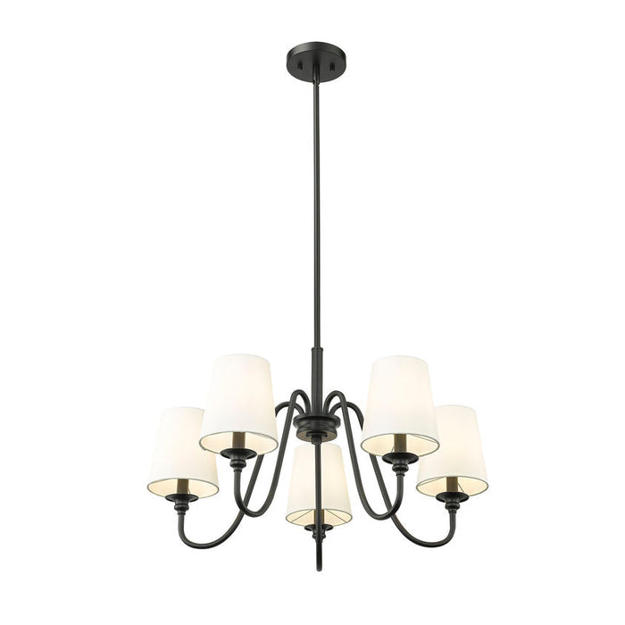 Gianna Matte Black 5 Light Chandelier Z-Lite 7509-5-26MB | theLightShop