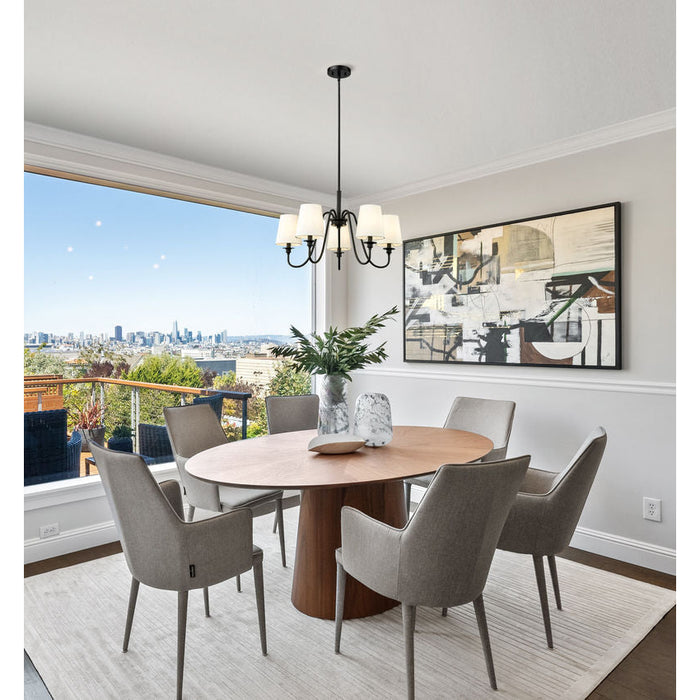 Gianna Matte Black 5 Light Chandelier Z-Lite 7509-5-26MB | theLightShop