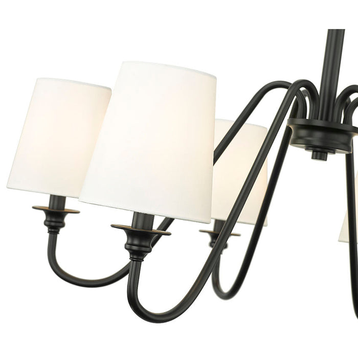 Gianna Matte Black 6 Light 32 Inch Chandelier Z-Lite 7509-6-32MB | theLightShop