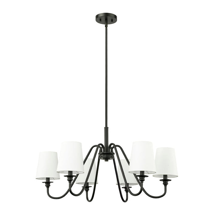 Gianna Matte Black 6 Light 32 Inch Chandelier Z-Lite 7509-6-32MB | theLightShop