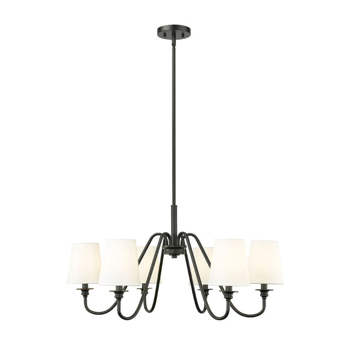 Gianna Matte Black 6 Light 32 Inch Chandelier Z-Lite 7509-6-32MB | theLightShop