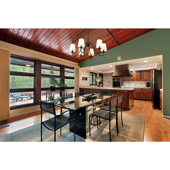 Gianna Matte Black 6 Light 32 Inch Chandelier Z-Lite 7509-6-32MB | theLightShop