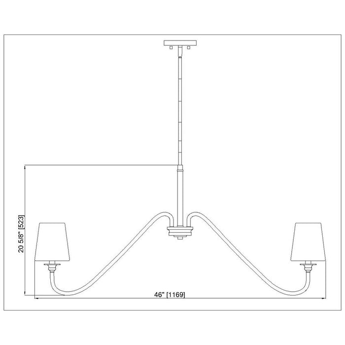 Gianna Matte Black 6 Light 46 Inch Chandelier Z-Lite 7509-6-46MB | theLightShop