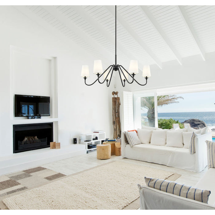 Gianna Matte Black 6 Light 46 Inch Chandelier Z-Lite 7509-6-46MB | theLightShop