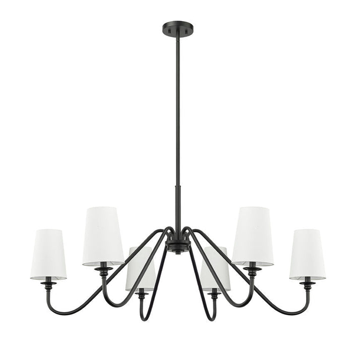 Gianna Matte Black 6 Light 46 Inch Chandelier Z-Lite 7509-6-46MB | theLightShop