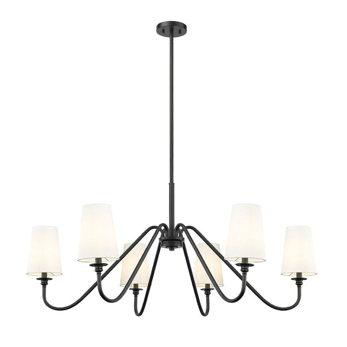 Gianna Matte Black 6 Light 46 Inch Chandelier Z-Lite 7509-6-46MB | theLightShop