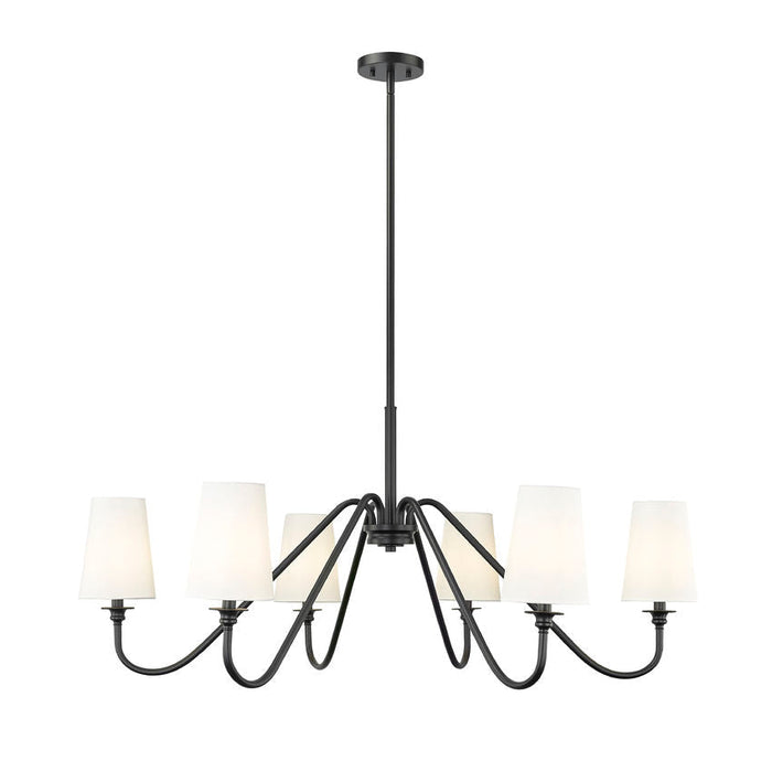 Gianna Matte Black 6 Light 46 Inch Chandelier Z-Lite 7509-6-46MB | theLightShop
