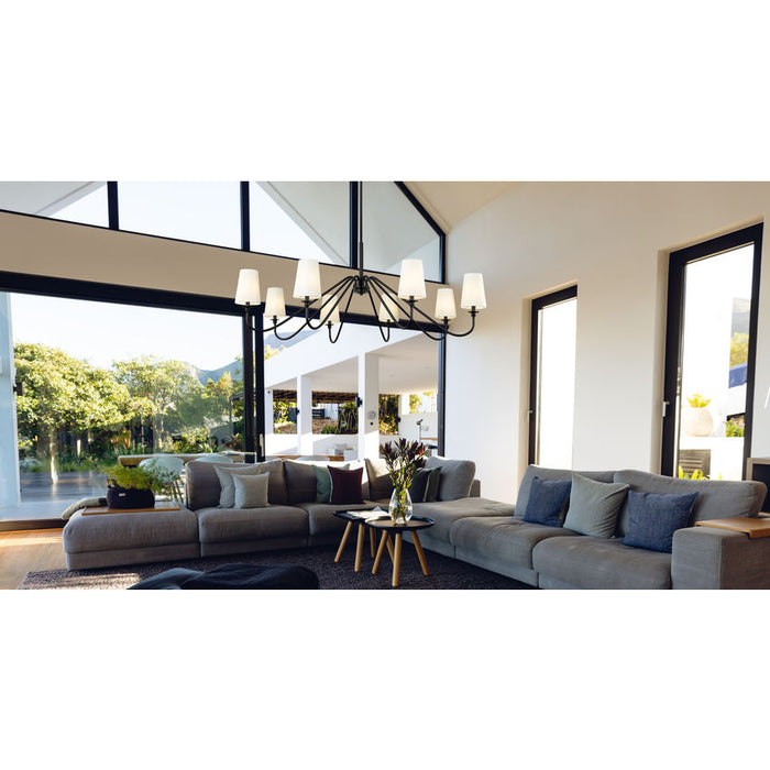 Gianna Matte Black 8 Light Chandelier Z-Lite 7509-8-60MB | theLightShop