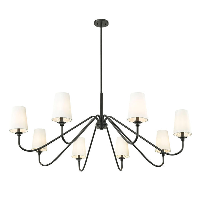 Gianna Matte Black 8 Light Chandelier Z-Lite 7509-8-60MB | theLightShop