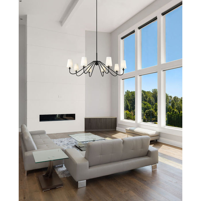 Gianna Matte Black 8 Light Chandelier Z-Lite 7509-8-60MB | theLightShop