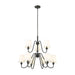 Gianna Matte Black 9 Light 32 Inch Two-Tier Chandelier Z-Lite 7509-9-32MB | theLightShop