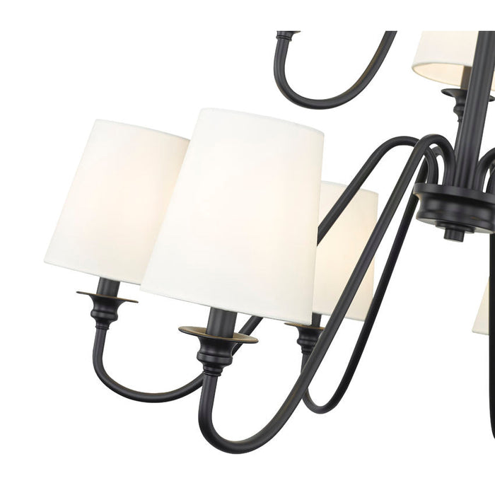 Gianna Matte Black 9 Light 32 Inch Two-Tier Chandelier Z-Lite 7509-9-32MB | theLightShop