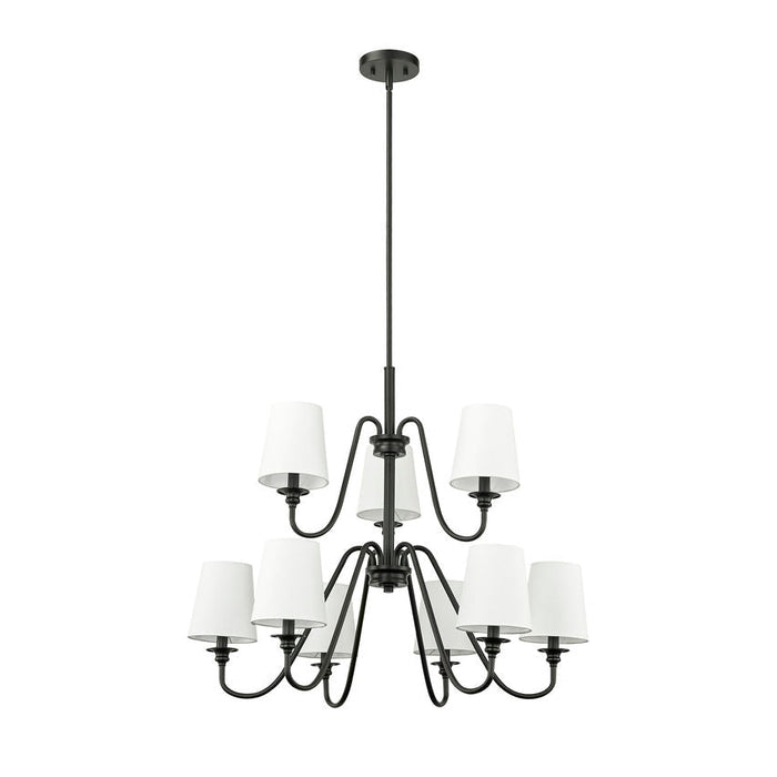 Gianna Matte Black 9 Light 32 Inch Two-Tier Chandelier Z-Lite 7509-9-32MB | theLightShop
