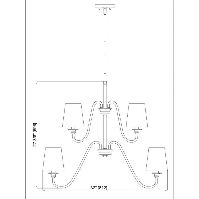 Gianna Matte Black 9 Light 32 Inch Two-Tier Chandelier Z-Lite 7509-9-32MB | theLightShop
