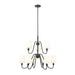 Gianna Matte Black 9 Light 32 Inch Two-Tier Chandelier Z-Lite 7509-9-32MB | theLightShop