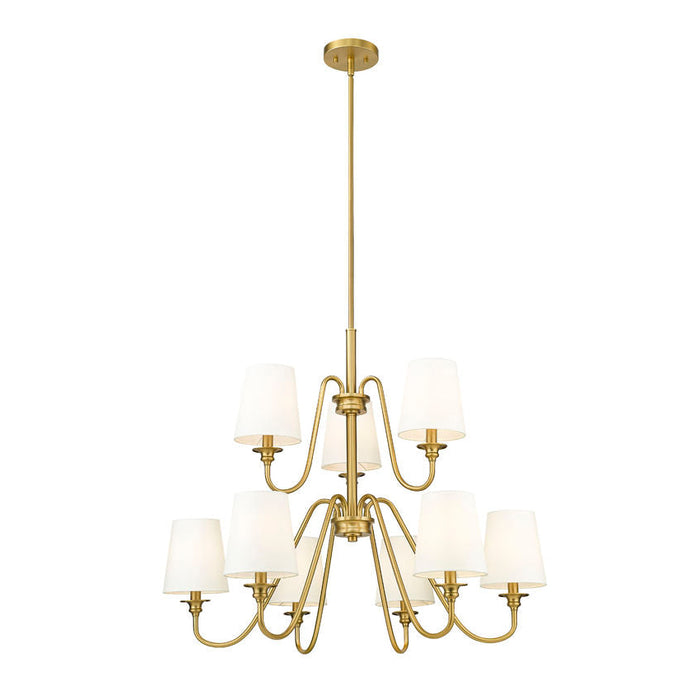 Gianna Modern Gold 5 Light 32 Inch Two-Tier Chandelier Z-Lite 7509-9-32MGLD | theLightShop