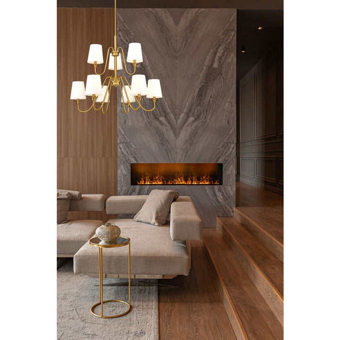 Gianna Modern Gold 5 Light 32 Inch Two-Tier Chandelier Z-Lite 7509-9-32MGLD | theLightShop