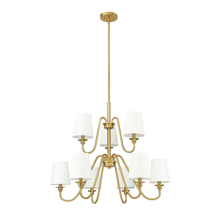 Gianna Modern Gold 5 Light 32 Inch Two-Tier Chandelier Z-Lite 7509-9-32MGLD | theLightShop