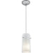 Glass`n Glass Cylinder Brushed Steel LED Pendant - Pendants