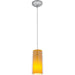 Glass`n Glass Cylinder Brushed Steel LED Pendant - Pendants