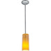 Glass`n Glass Cylinder Brushed Steel LED Pendant - Pendants
