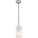 Glass`n Glass Cylinder Brushed Steel Pendant - Pendants
