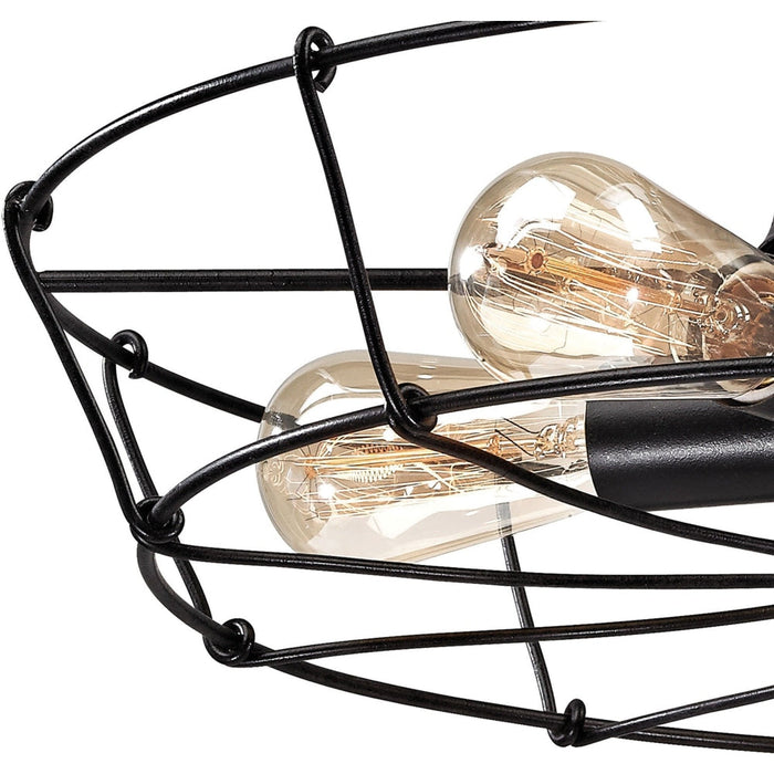 Glendora Wrought Iron Black Semi Flush Mount - Semi-Flushmounts