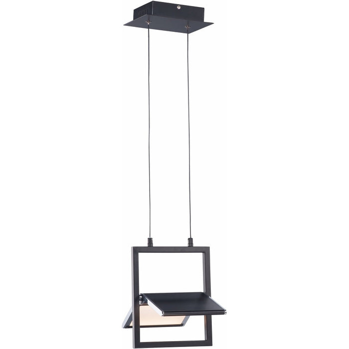 Glider Black / Polished Chrome LED Single Pendant - Pendants