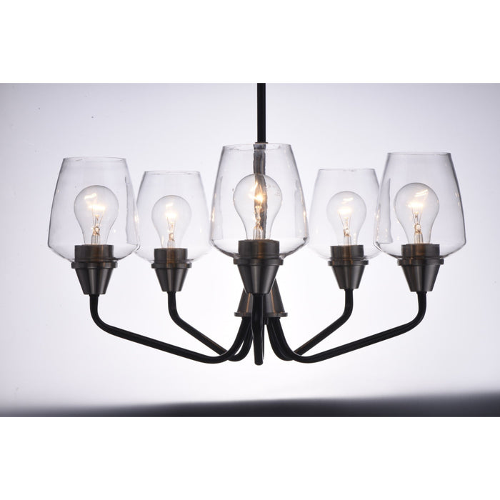 Goblet Black / Satin Nickel Chandelier - Chandeliers