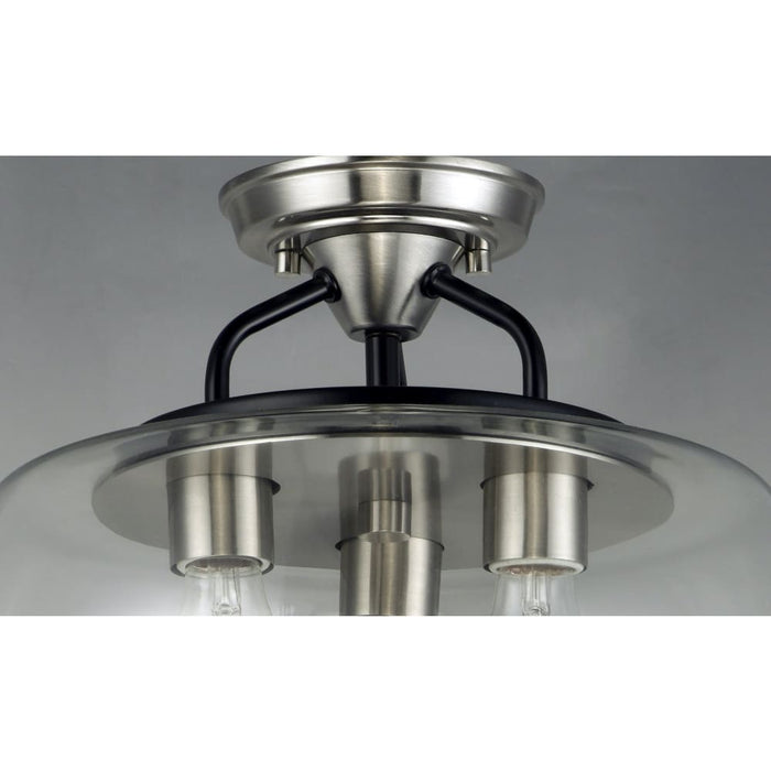 Goblet Black / Satin Nickel Semi-Flush Mount - Semi-Flushmounts