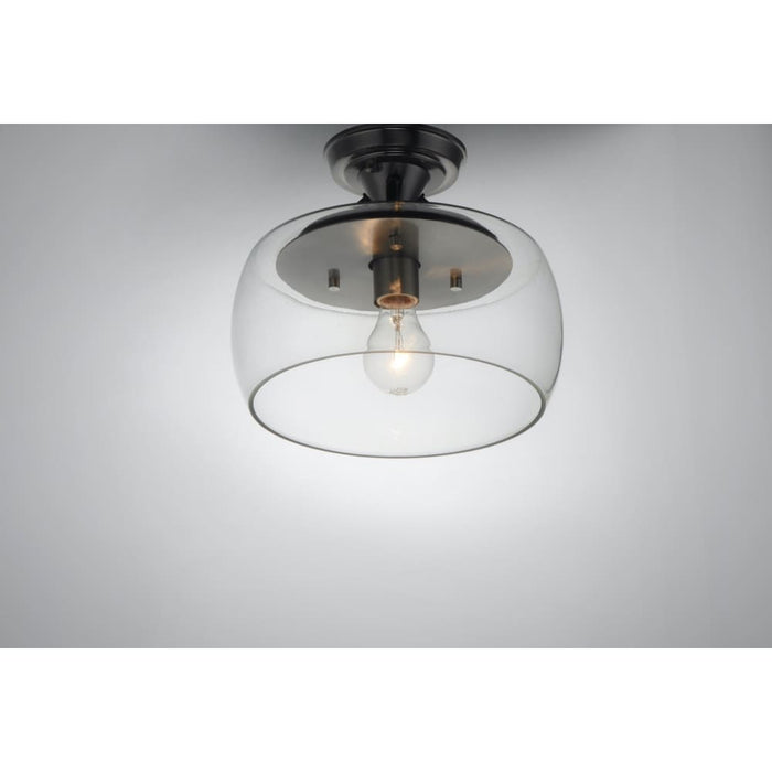 Goblet Black / Satin Nickel Semi-Flush Mount - Semi-Flushmounts