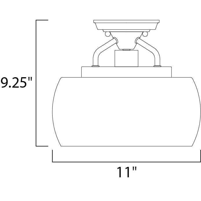 Goblet Black / Satin Nickel Semi-Flush Mount - Semi-Flushmounts