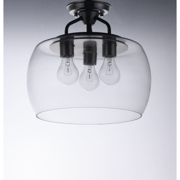 Goblet Black / Satin Nickel Semi-Flush Mount - Semi-Flushmounts