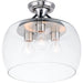 Goblet Black / Satin Nickel Semi-Flush Mount - Semi-Flushmounts