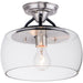 Goblet Black / Satin Nickel Semi-Flush Mount - Semi-Flushmounts