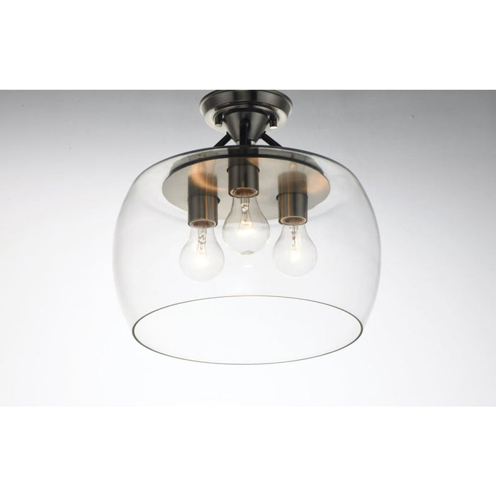 Goblet Black / Satin Nickel Semi-Flush Mount - Semi-Flushmounts