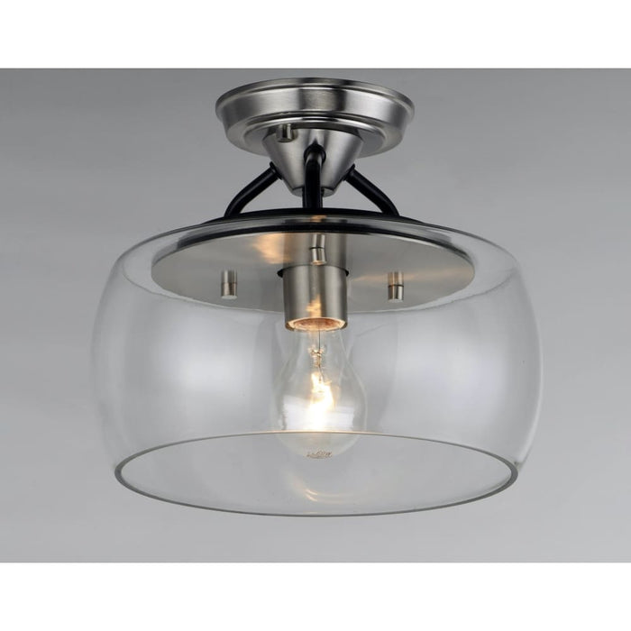 Goblet Black / Satin Nickel Semi-Flush Mount - Semi-Flushmounts