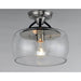 Goblet Black / Satin Nickel Semi-Flush Mount - Semi-Flushmounts